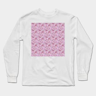 Romantic Valentine Watercolor Pattern - Mauve Long Sleeve T-Shirt